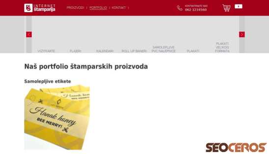 internetstamparija.rs/portfolio desktop obraz podglądowy