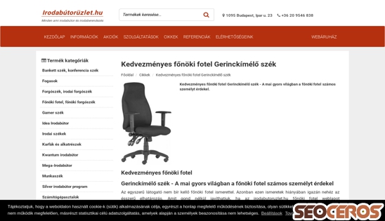 irodabutoruzlet.hu/cikk/82/kedvezmenyes-fonoki-fotel-gerinckimelo-szek desktop előnézeti kép