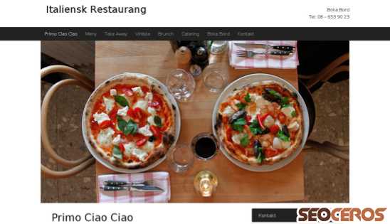 italienskrestaurang.com desktop förhandsvisning