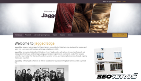 jaggededge.co.uk desktop förhandsvisning