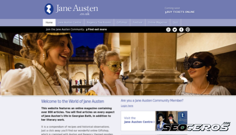 janeausten.co.uk desktop obraz podglądowy