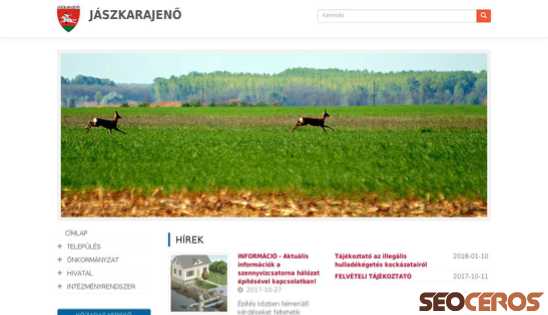 jaszkarajeno.hu desktop előnézeti kép