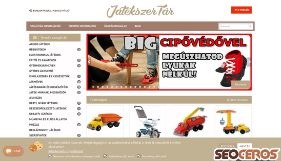 jatekszertar.hu desktop előnézeti kép