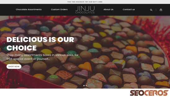 jinjuchocolates.com desktop förhandsvisning
