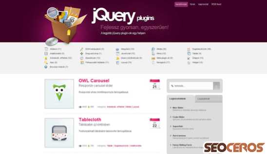 jquery-plugins.hu desktop obraz podglądowy