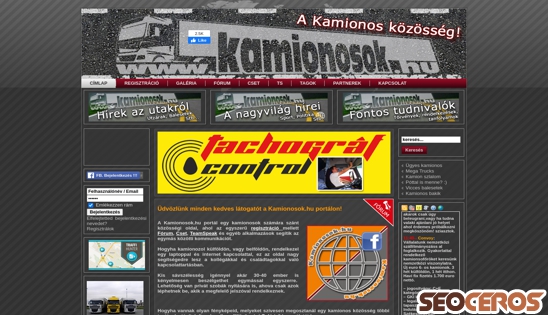 kamionosok.hu desktop náhled obrázku