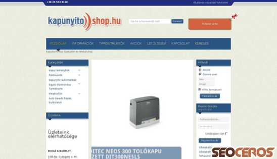kapunyitoshop.hu desktop Vista previa