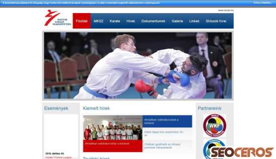 karate.hu desktop náhľad obrázku