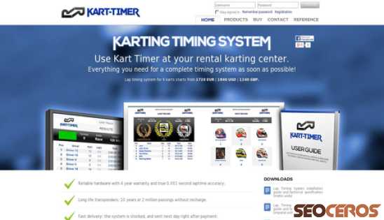 kart-timer.com desktop Vorschau