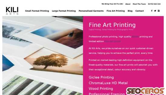 kiliarts.co.uk/fine-art-printing desktop anteprima