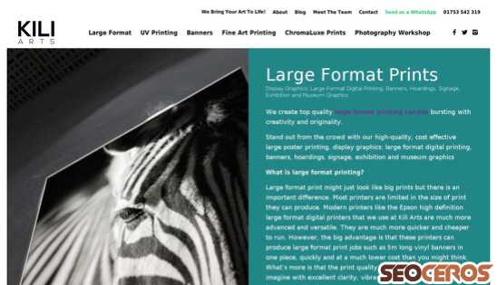 kiliarts.co.uk/large-format-printing desktop előnézeti kép