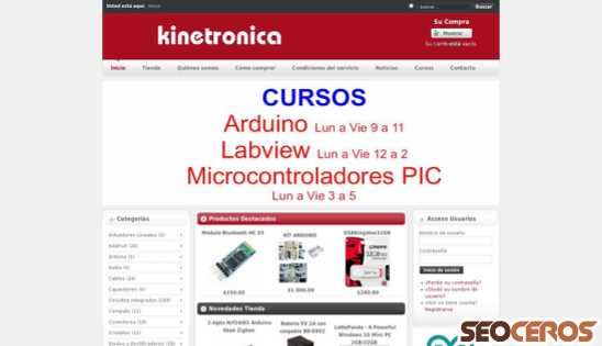 kinetroni.com desktop förhandsvisning