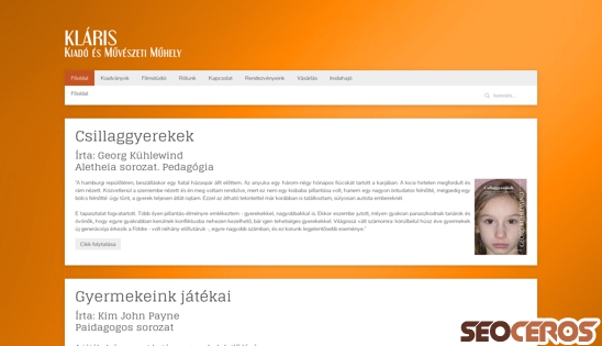 klaris.hu desktop előnézeti kép