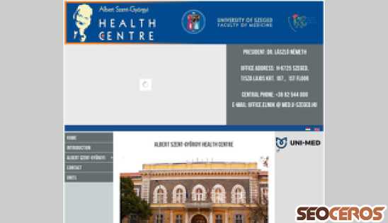 klinikaikozpont.u-szeged.hu desktop előnézeti kép