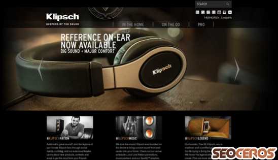 klipsch.com desktop előnézeti kép