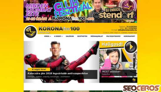 koronaradio.hu desktop náhled obrázku