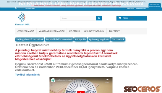 korzet.hu desktop előnézeti kép
