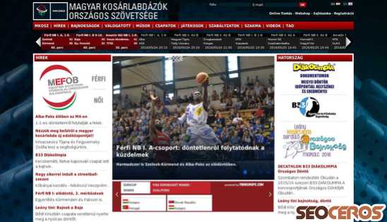 kosarsport.hu desktop prikaz slike
