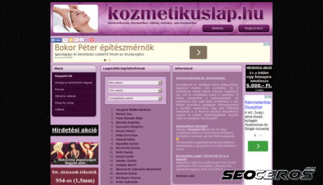 kozmetikuslap.hu desktop Vorschau