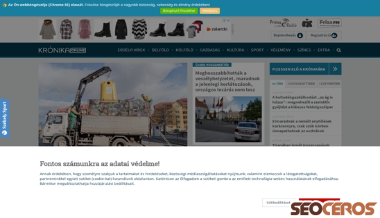 kronika.ro desktop előnézeti kép