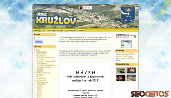 kruzlov.sk desktop vista previa