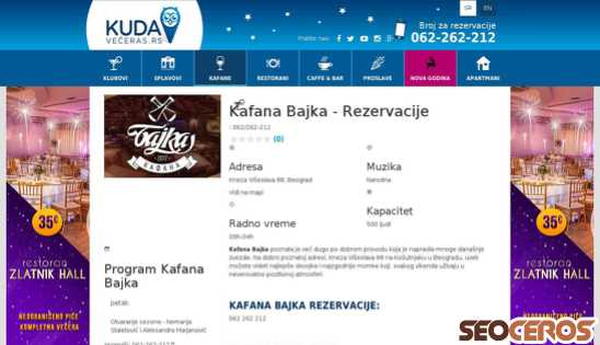 kudaveceras.rs/kafane-beograd/kafana-bajka desktop obraz podglądowy