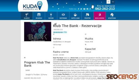 kudaveceras.rs/klubovi-beograd/klub-the-bank desktop förhandsvisning