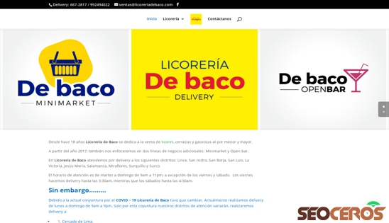 licoreriadebaco.com desktop prikaz slike