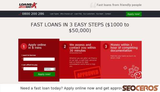 loans2go.co.nz desktop náhled obrázku