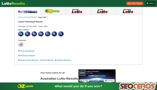 lottoresults.com desktop Vista previa