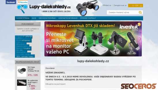 lupy-dalekohledy.cz desktop förhandsvisning