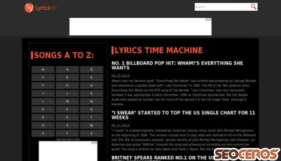 lyrics007.com desktop Vorschau