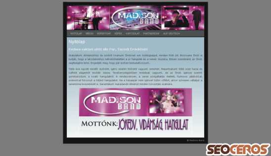 madison-band.hu desktop förhandsvisning