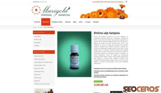 marigoldlab.com/prirodna-kozmetika/proizvodi/etricno-ulje-tamjana-.html desktop Vista previa