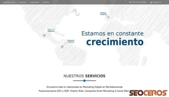 marketerosweb.co desktop previzualizare