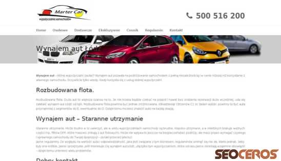 marter-car.pl/wynajem-aut-lodz.html desktop 미리보기