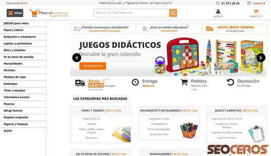 materialescolar.es desktop förhandsvisning