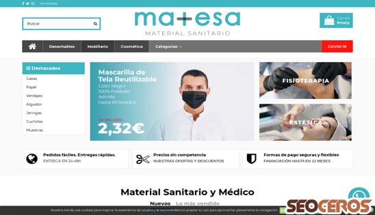 matesa.es desktop vista previa