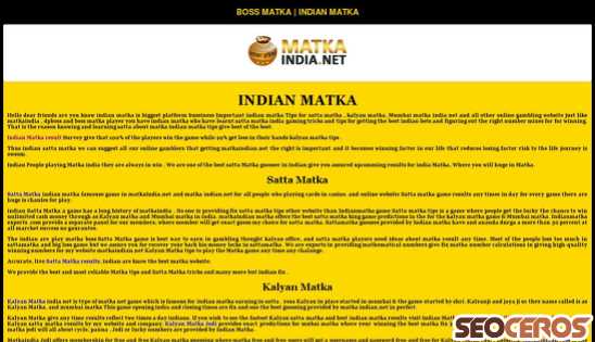 matkaindian.net desktop förhandsvisning