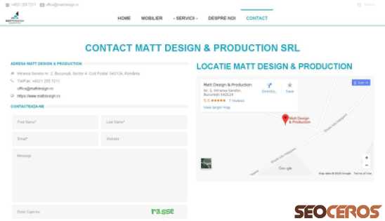 mattdesign.ro/contact desktop előnézeti kép