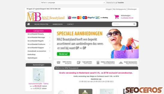 mazbeautyland.nl desktop obraz podglądowy
