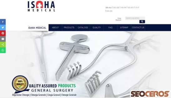 medical-isaha.com/en/product-details/general-surgery-surgical-instruments/spatula/Spatula-174.5mmlength-with-tip4.25mmby1.05mm/558 desktop preview