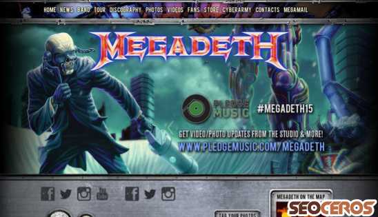 megadeth.com desktop náhľad obrázku