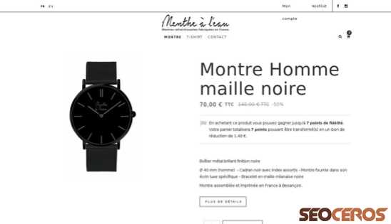 menthe-a-leau.fr/fr/collection-montre/181-montre-montre-homme-maille-noire desktop previzualizare