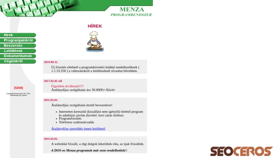 menza.hu desktop náhled obrázku