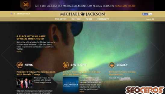 michaeljackson.com desktop preview