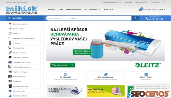 mihi.sk desktop előnézeti kép
