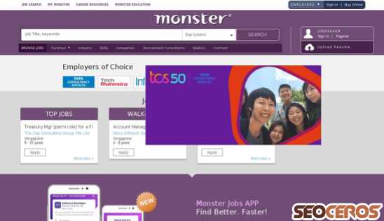 monster.com.sg desktop 미리보기