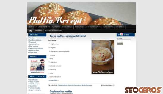 muffinrecept.com desktop previzualizare