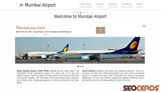 mumbaiairport.com desktop prikaz slike